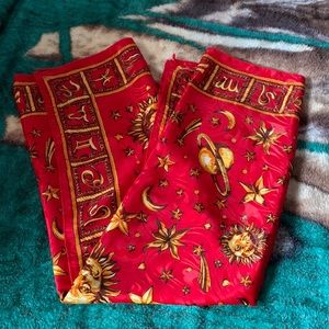 Large silk scarf with astrology print